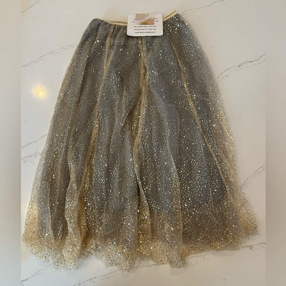 Chicwish Glittering Gold and Silver A-Line Skirt